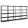  fekete műanyag 5 szintes tárolópolc 340 x 40 x 185 cm