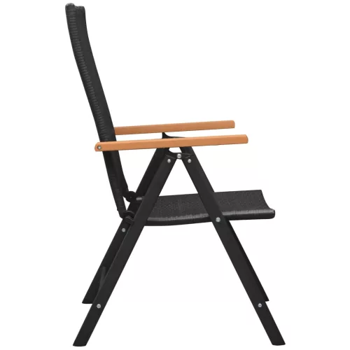  5 részes fekete-barna kerti étkezőgarnitúra