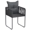  5 részes fekete PVC rattan kerti étkezőgarnitúra
