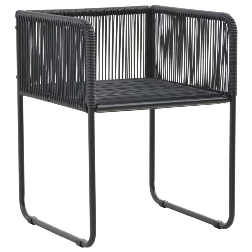  5 részes fekete PVC rattan kerti étkezőgarnitúra