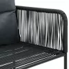  5 részes fekete PVC rattan kerti étkezőgarnitúra