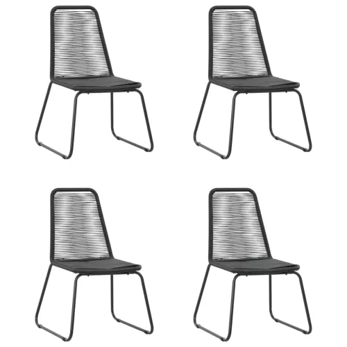 5 részes fekete PVC rattan kerti étkezőgarnitúra 