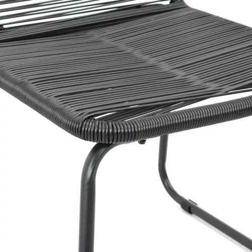  5 részes fekete PVC rattan kerti étkezőgarnitúra 