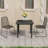  3 részes fekete PVC rattan kerti étkezőgarnitúra