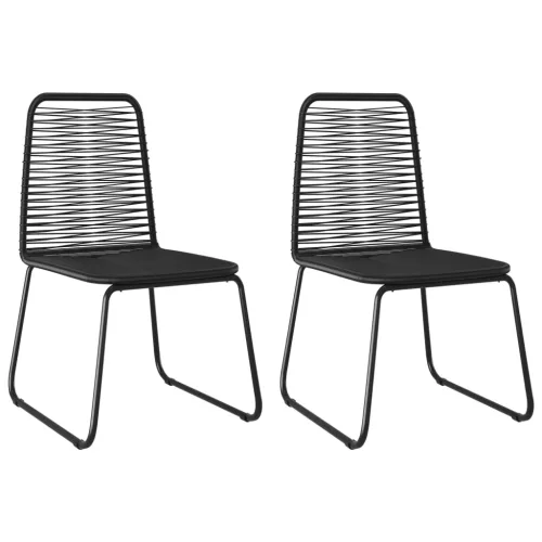  3 részes fekete PVC rattan kerti étkezőgarnitúra