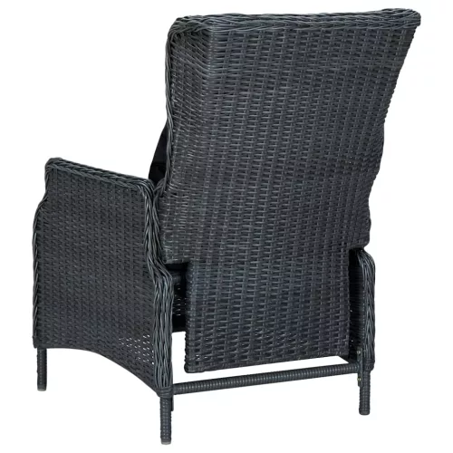  9 részes sötétszürke polyrattan kültéri étkezőszett párnákkal