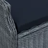  9 részes sötétszürke polyrattan kültéri étkezőszett párnákkal