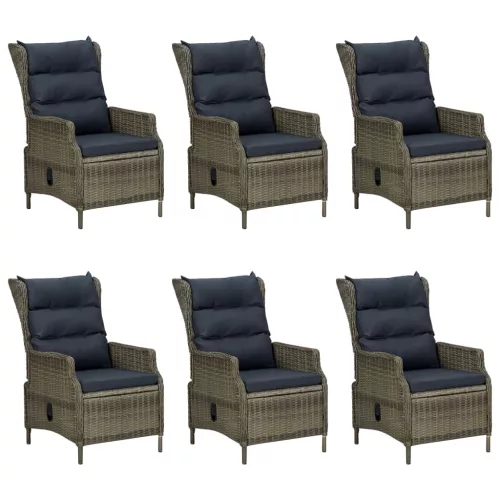  7 részes barna kültéri polyrattan étkezőszett párnákkal