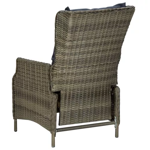  9 részes barna polyrattan kültéri étkezőgarnitúra párnákkal