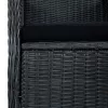  3 részes sötétszürke polyrattan kerti ülőgarnitúra párnákkal