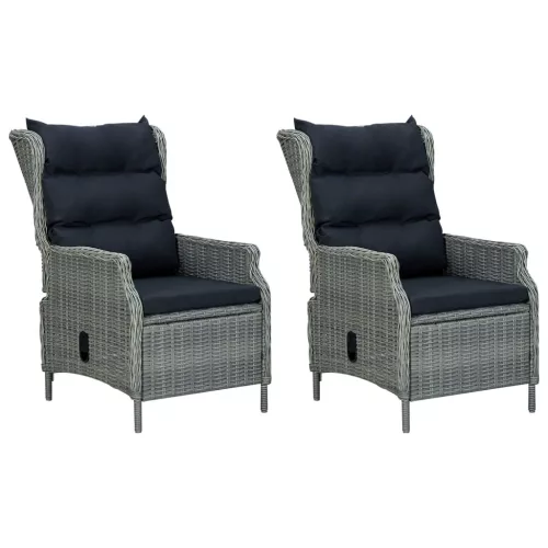  9 részes világosszürke polyrattan kültéri étkezőszett párnákkal