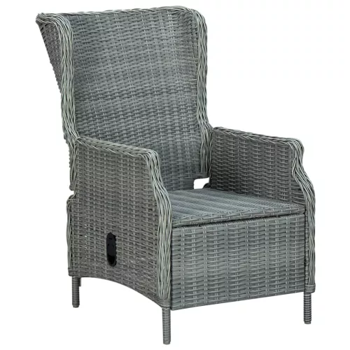  9 részes világosszürke polyrattan kültéri étkezőszett párnákkal