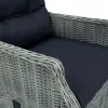  9 részes világosszürke polyrattan kültéri étkezőszett párnákkal