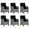  9 részes világosszürke polyrattan kültéri étkezőszett párnákkal