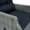  9 részes világosszürke polyrattan kültéri étkezőszett párnákkal