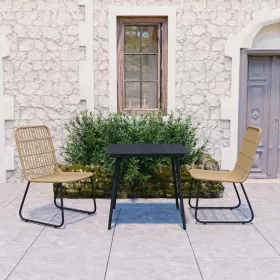  3 részes polyrattan és üveg kültéri étkezőgarnitúra
