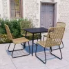  5 részes polyrattan és üveg kültéri étkezőgarnitúra