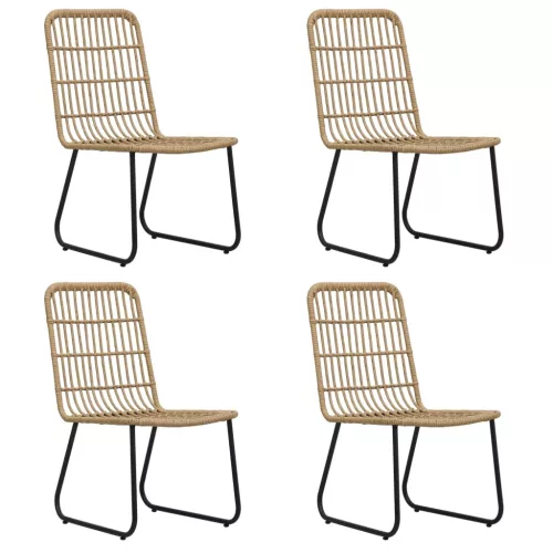 5 részes polyrattan és üveg kültéri étkezőgarnitúra