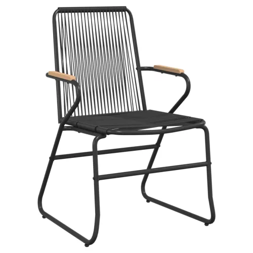  3 részes fekete PVC rattan kerti étkezőgarnitúra
