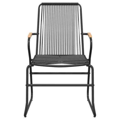  3 részes fekete PVC rattan kerti étkezőgarnitúra