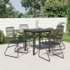  5 részes fekete PVC rattan kerti étkezőgarnitúra