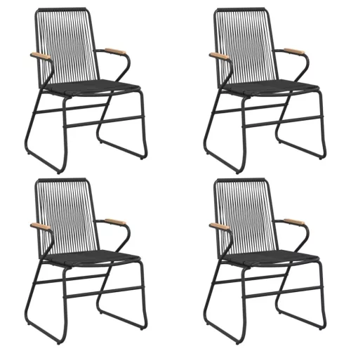  5 részes fekete PVC rattan kerti étkezőgarnitúra