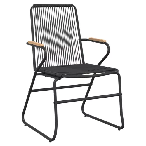  5 részes fekete PVC rattan kerti étkezőgarnitúra