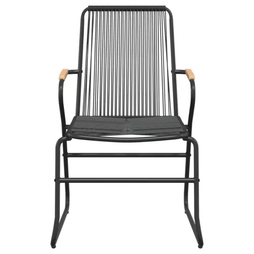  5 részes fekete PVC rattan kerti étkezőgarnitúra