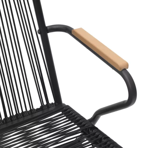  5 részes fekete PVC rattan kerti étkezőgarnitúra