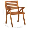  3 db tömör akácfa kerti étkezőszék párnával