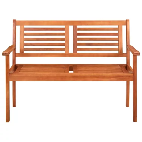  2 személyes tömör eukaliptuszfa kerti pad párnával 120 cm