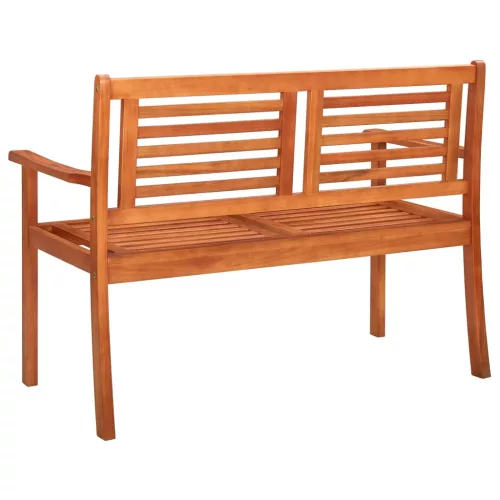  2 személyes tömör eukaliptuszfa kerti pad párnával 120 cm