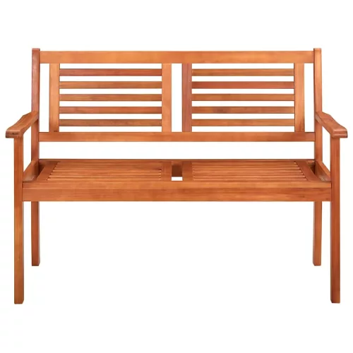  2 személyes tömör eukaliptuszfa kerti pad párnával 120 cm