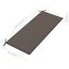  2 személyes tömör eukaliptuszfa kerti pad párnával 120 cm