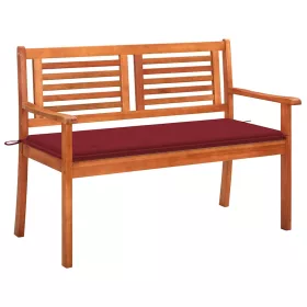    2 személyes tömör eukaliptuszfa kerti pad párnával 120 cm