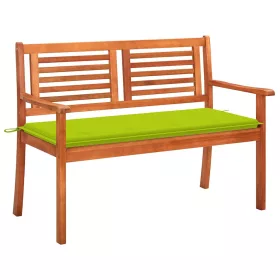    2 személyes tömör eukaliptuszfa kerti pad párnával 120 cm