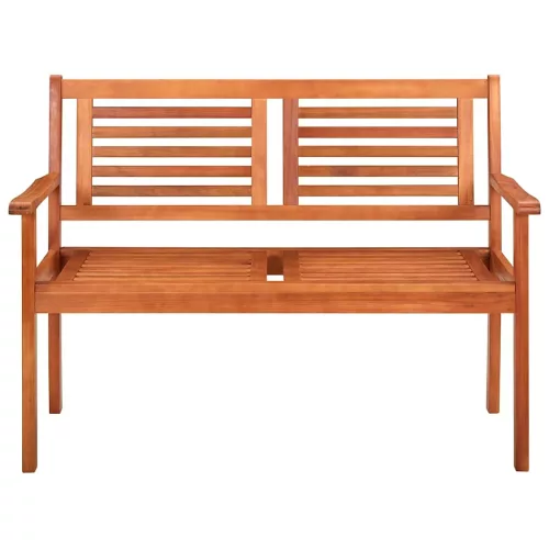  2 személyes tömör eukaliptuszfa kerti pad párnával 120 cm