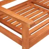  2 személyes tömör eukaliptuszfa kerti pad párnával 120 cm