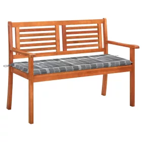    2 személyes tömör eukaliptuszfa kerti pad párnával 120 cm