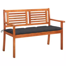    2 személyes tömör eukaliptuszfa kerti pad párnával 120 cm