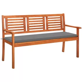    3 személyes tömör eukaliptuszfa kerti pad párnával 150 cm