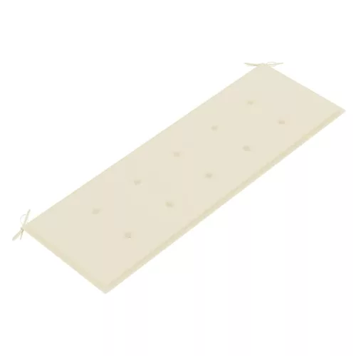  3 személyes tömör eukaliptuszfa kerti pad párnával 150 cm