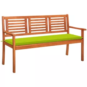    3 személyes tömör eukaliptuszfa kerti pad párnával 150 cm