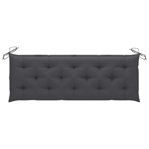  3 személyes tömör eukaliptuszfa kerti pad párnával 150 cm