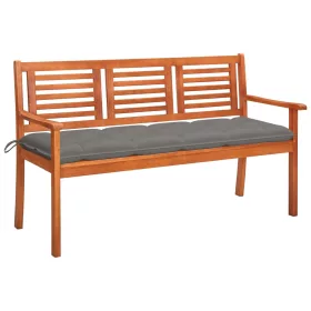    3 személyes tömör eukaliptuszfa kerti pad párnával 150 cm