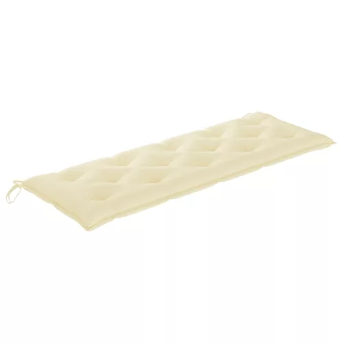  3 személyes tömör eukaliptuszfa kerti pad párnával 150 cm