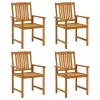  4 db tömör akácfa kerti szék párnával  