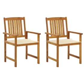  2 db tömör akácfa kerti szék párnával  