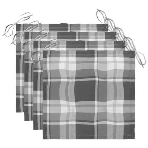  4 db szürke tömör akácfa kerti szék párnával