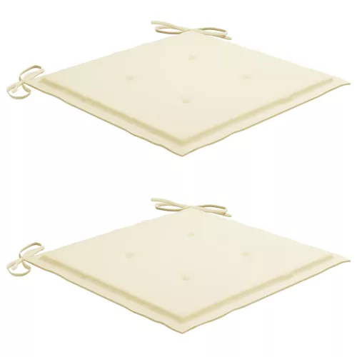  2 db tömör akácfa és acél kerti szék párnával